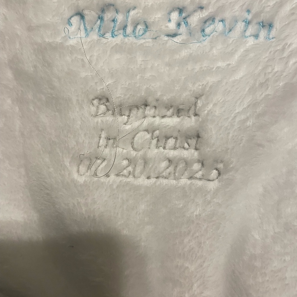 White Embroidered Blanket